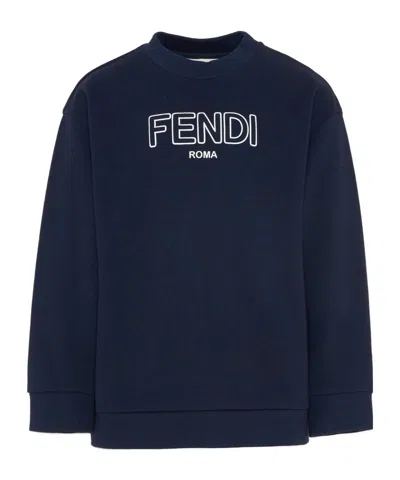 Fendi Long-sleeved Sweatshirt In Blue