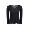 Fendi Women Long-sleeved Virgin Wool Top In Black
