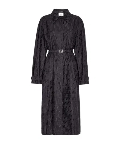 Fendi Long-sleeved Windbreaker In Black