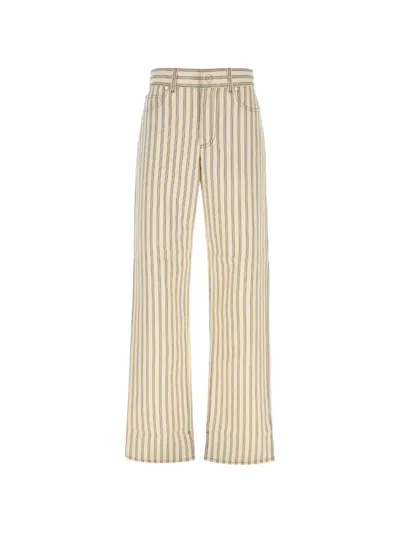 Fendi Embroidered Cotton Pant In Multi