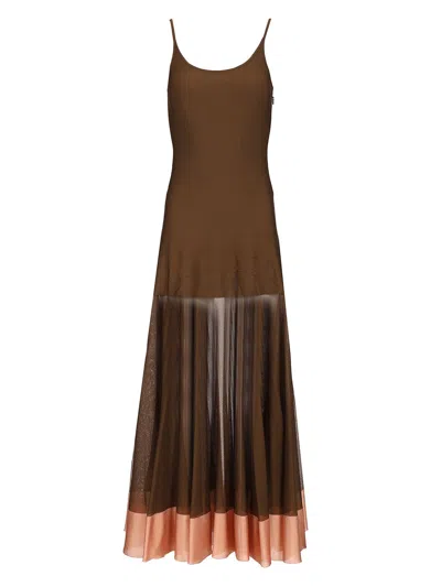 Fendi Espresso Brown Long Dress Women