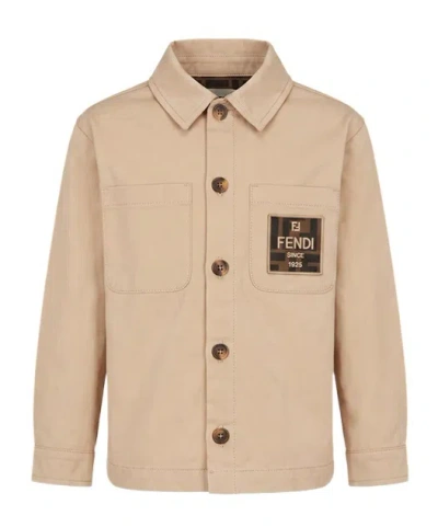 Fendi Kids' Long-sleeve Jacket In Neutral