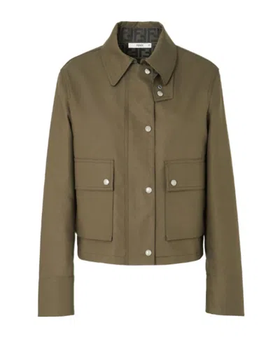 Fendi Long-sleeve Shirt Jacket In Green
