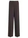 Fendi Virgin Wool Trouser With Metal Ff Details In Violet
