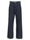 Fendi Blue Embroidered Stretch Denim Jeans In Blue