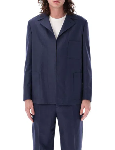 Fendi Look 8 Wool Jacket In Mirto Blue