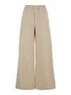 Fendi Embroidered Chambray Wide-leg Pant In Multi