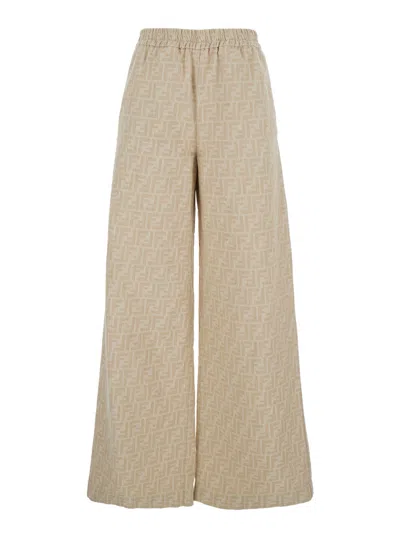 FENDI FENDI WOMEN LOOK23  CHAMBRAY FF PANTS