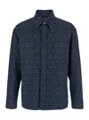 Fendi Giubbino In Denim Ricamato Uomo In Blue