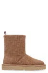Fendi Apres Chic Ff Chamois Low Boots Shoes In Brown