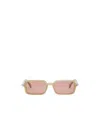Fendi Low Bridge Fit Beige Acetate Sunglasses In Beige