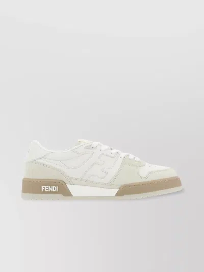 Fendi Low-top Perforated Color-block Sneakers In Multicolor