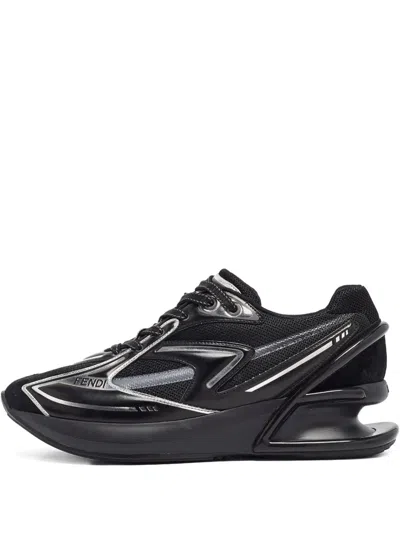 Pre-owned Fendi Low-top Sneakers In Black