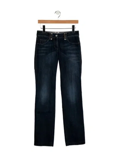 Pre-owned Fendi Low-rise Straight Leg Jeans In Blue