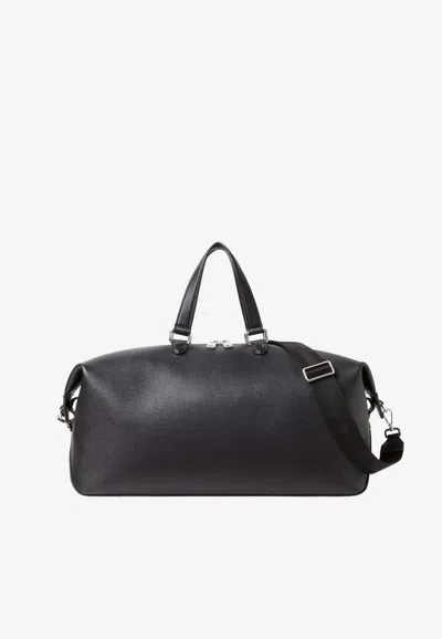 Fendi Lui 45 Grained Leather Duffle Bag In Black