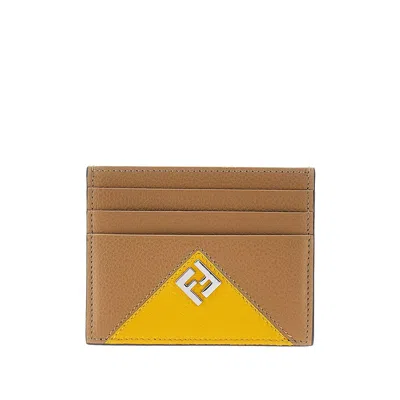 Fendi ' Lui' Grained Leather Cardholder In Multi