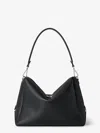 Fendi Medium Shoulder Bag Adjustable Strap Metal Hardware Textured Finish In Black