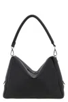 Fendi Medium Shoulder Bag Adjustable Strap Metal Hardware Textured Finish In Black