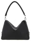 Fendi Medium Shoulder Bag Adjustable Strap Metal Hardware Textured Finish In Black