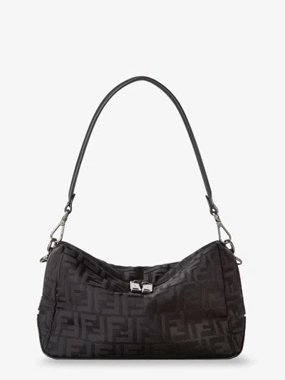 Fendi Lui Medium Ff Nylon Crossbody Bag In Black