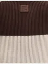 Fendi Luxe Cotton Ribbed Sweater Stripes