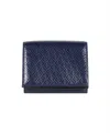 FENDI LUXURIOUS BLUE LEATHER TRI-FOLD WALLET FOR MEN WITH FF MOTIF PRINT