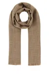 Fendi Geometric Fringed Rectangular Scarf In Camel