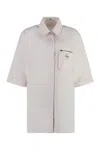 Fendi Poplin Shirt With Folded Sleeves And Lateral Slits In Pink