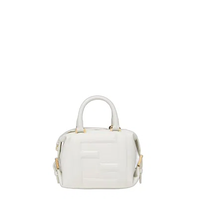 Fendi Luxurious Winter Style: Minimalist White Top-handle Handbag