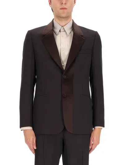 Fendi Luxurious Wool Blend Jacket For Men In Brown