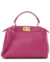 Fendi Magenta Nappa Leather Peekaboo Iconic Satchel (authentic Pre-loved) In Pink