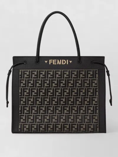 Fendi Magic Large Tote Bag Contrast Handles In Brown