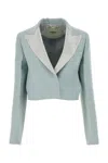 Fendi Powder Blue Wool Blend Blazer In Blue