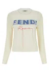 Fendi Ivory Stretch Cashmere Blend Sweater