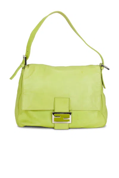 Pre-owned Fendi Mama Baguette Shoulder Bag In Green
