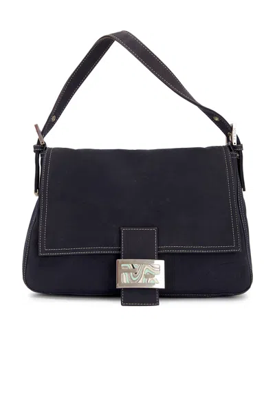 Fendi Mama Denim Shoulder Bag In Blue