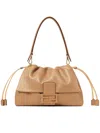 Fendi Large Mamma Baguette Leather Shoulder Bag In Brown