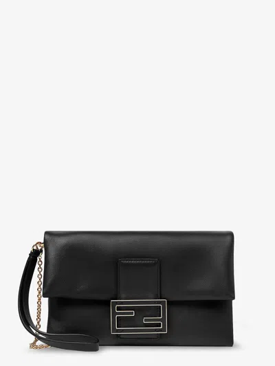 FENDI MAMMA BAGUETTE LEATHER CROSSBODY BAG
