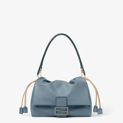 FENDI FENDI MAMMA BAGUETTE MEDIUM BAG IN LIGHT BLUE NAPPA