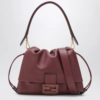 Fendi Mamma Baguette Medium Bag In Red Nappa Women In Burgundy