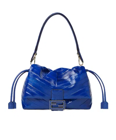 Fendi Mamma Baguette Medium In Blue