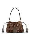 Fendi Women Mamma Baguette Medium Ff Velvet Jacquard Crossbody Bag In Multi