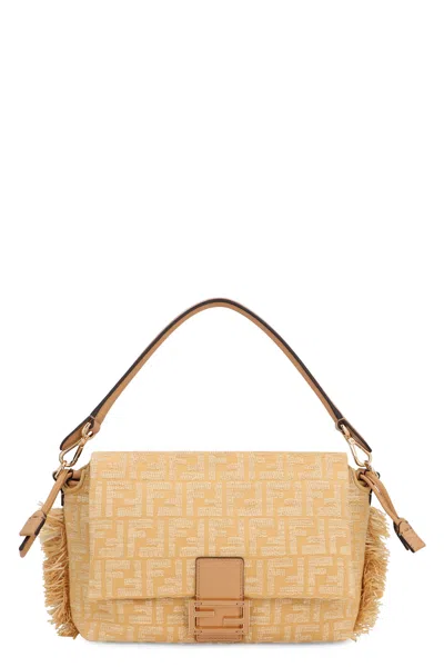 Fendi Mamma Baguette Medium Handbag In Neutral
