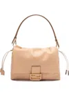Fendi Beige Medium Baguette Mamma Shoulder Bag In Pink & Purple