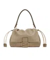 Fendi Large Baguette Shoulder Handle Clasp Flap In Neutral