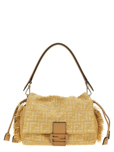 Fendi Mamma Baguette Medium Shoulder Bags Beige In Orange