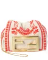 Fendi Mamma Baguette Nano Canvas Shoulder Bag In Sand