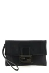 Fendi Mamma Baguette Clutch Bag Chain Wristlet In Black