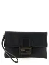 Fendi Mamma Baguette Clutch Bag Chain Wristlet In Black