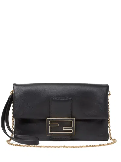 Fendi Mamma Baguette Pouch In Black